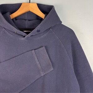 Swannies Camden Textured Pullover Hoodie Men's XL Navy Blue Snap Neck Textured